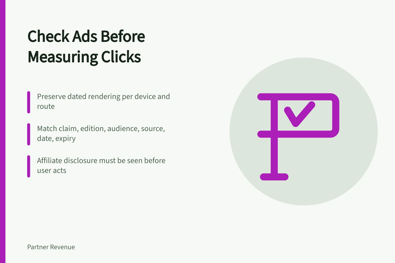 Card on checking ecommerce ad claims, offers and affiliate disclosure before measuring response