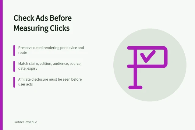 Card on checking ecommerce ad claims, offers and affiliate disclosure before measuring response. Ecommerce advertising rules: check claims, offers and affiliate links first